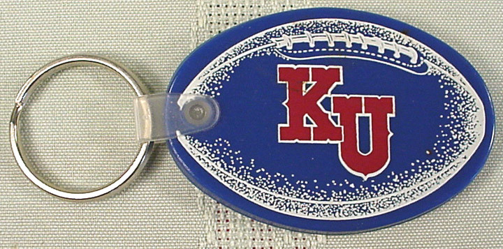 KANSAS UNIVERSITY FOOTBALL KEY RING / FOB