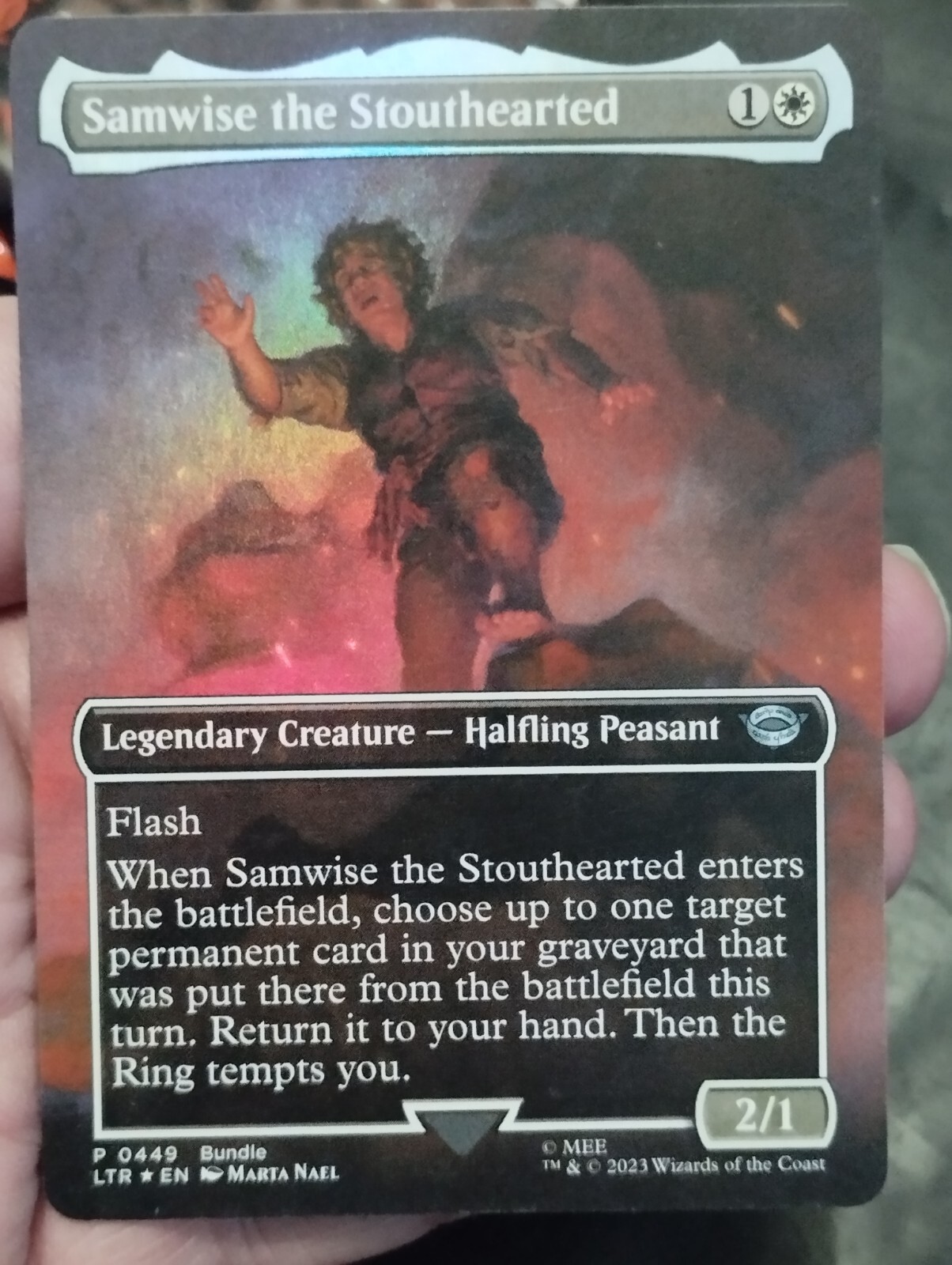 MTG FOIL SAMWISE THE STOUTHEARTED / SAMSAGAZ EL INTRÉPIDO - LTR - ENGLISH NM