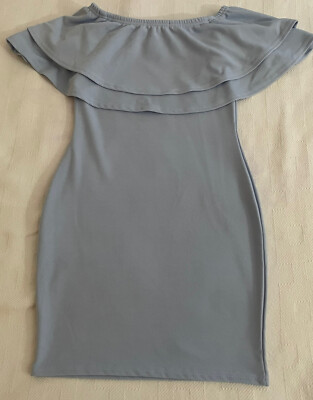 new look knee length dresses New Look Women's Blue Cotton Boat Neck Short Sleeve Knee Length Dress Size 2X