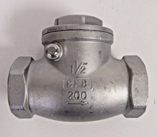 New 1-   FNPT Swing Check Valve 304 SS CF8 200 PSI WOG
