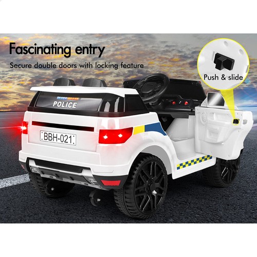 ALFORDSON Kids Police Ride On Car 12V Electric Toy Patrol Remote Control White - Picture 5 of 12