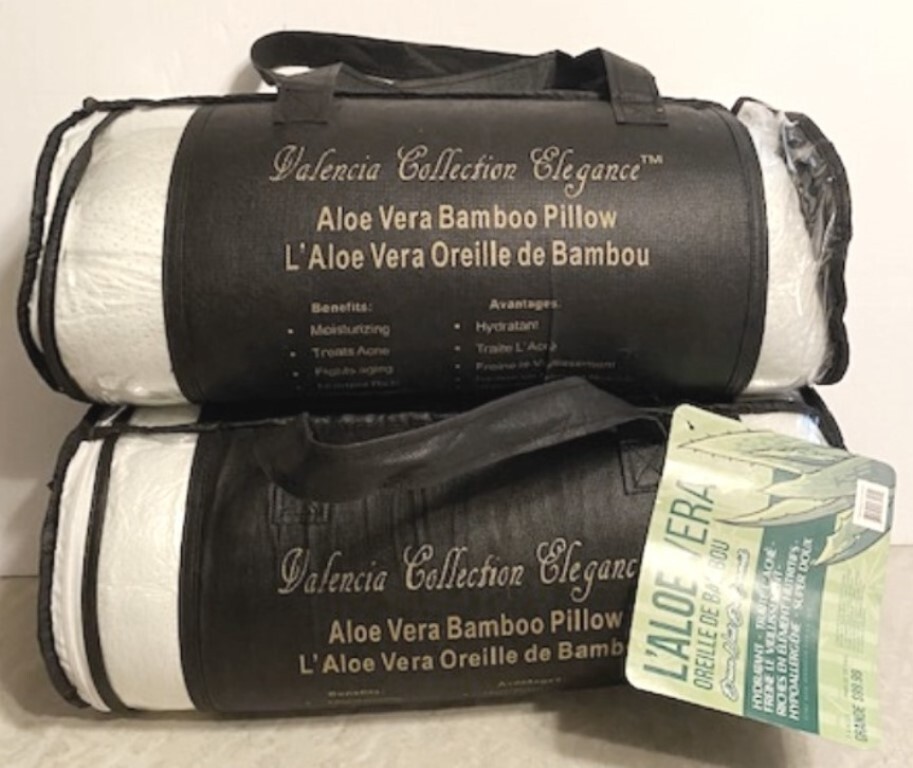 VALENCIA COLLECTION ELEGANCE ALOE VERA BAMBOO QUEEN SIZE PILLOW-MSRP  $99-NEW | eBay