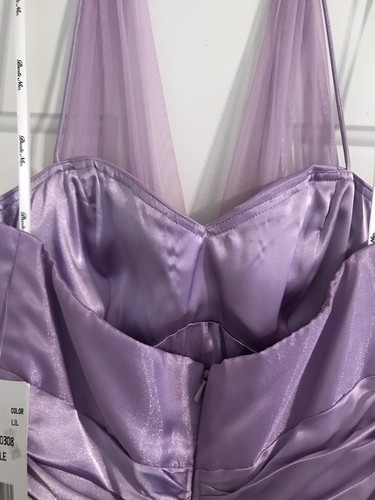 🌹Sz 3 Purple Halter Style Dress Full Floor Length Bridesmaid Formal NWT $180 - Picture 6 of 11