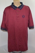 VTG LA Mode Micro Stripe Crest Lions Collared Shirt Red Mens XXL Made in USA