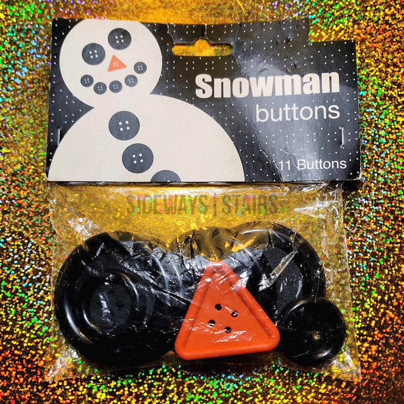 SNOWMAN BUTTONS Blumenthal Lansing Halloween mask costume Christmas