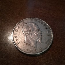 VITTORIO EMANUELE II - 5 Lire Scudo 1865 Argento NAPOLI - A_97.