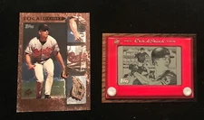 cal Ripken 1998 Topps focal point, & etch-a-Sketch