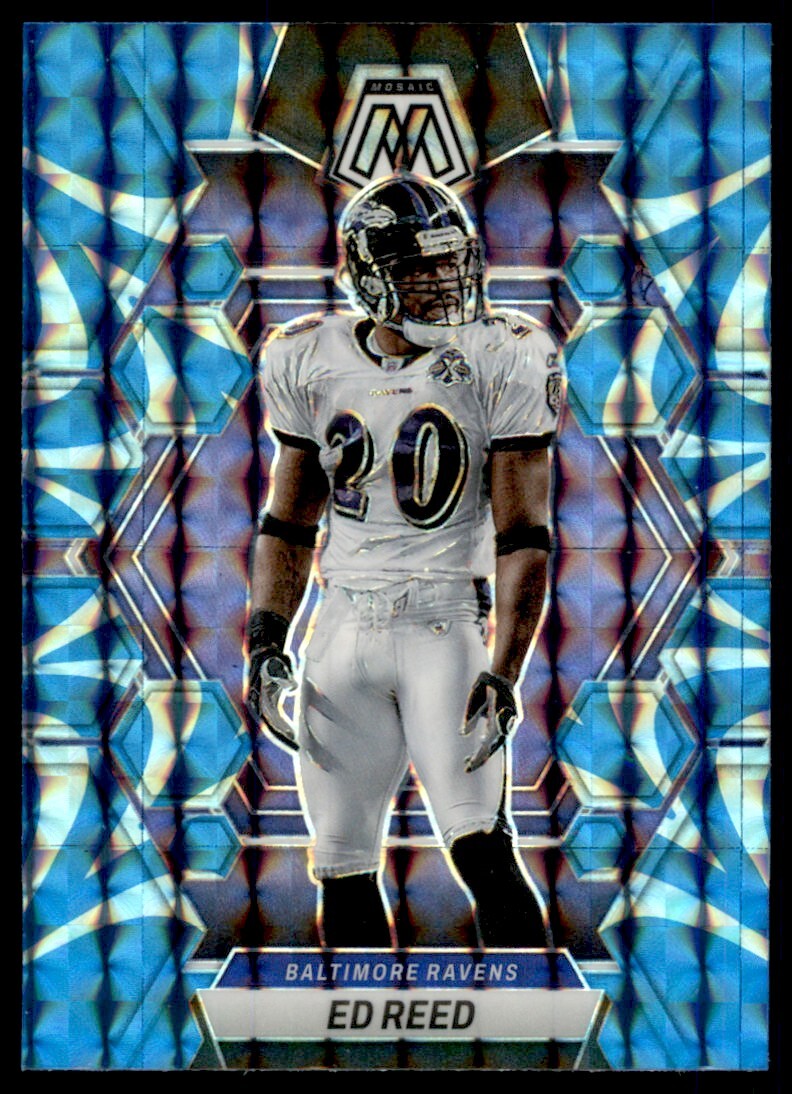 2023 Panini Mosaic Reactive Blue Ed Reed Baltimore Ravens #19 Parallel