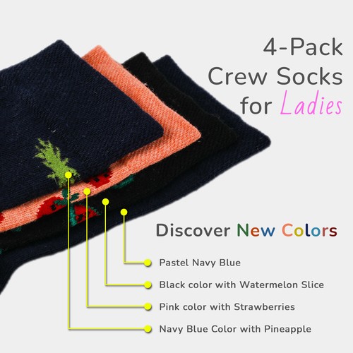Cosyfeel® Women Socks Super Soft Cotton Thick Breathable 4-Pack Crew Socks - Picture 24 of 58