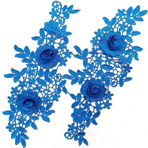 Vestido de novia bordado parches florales motivo apliques de encaje 3D costura hágalo usted mismo artesanía - Imagen 17 de 30