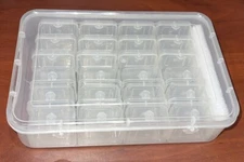 24 Cells Nail Art Storage Case Rhinestones G Clear Plastic Organizer Box