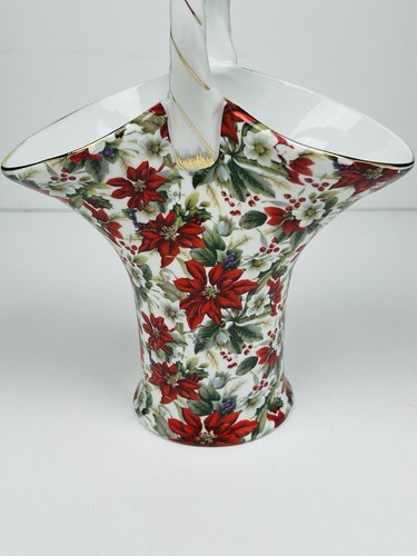 Jarrón de Navidad vintage de porcelana de pascua cesta formalidades de Baum Bros - Imagen 9 de 20