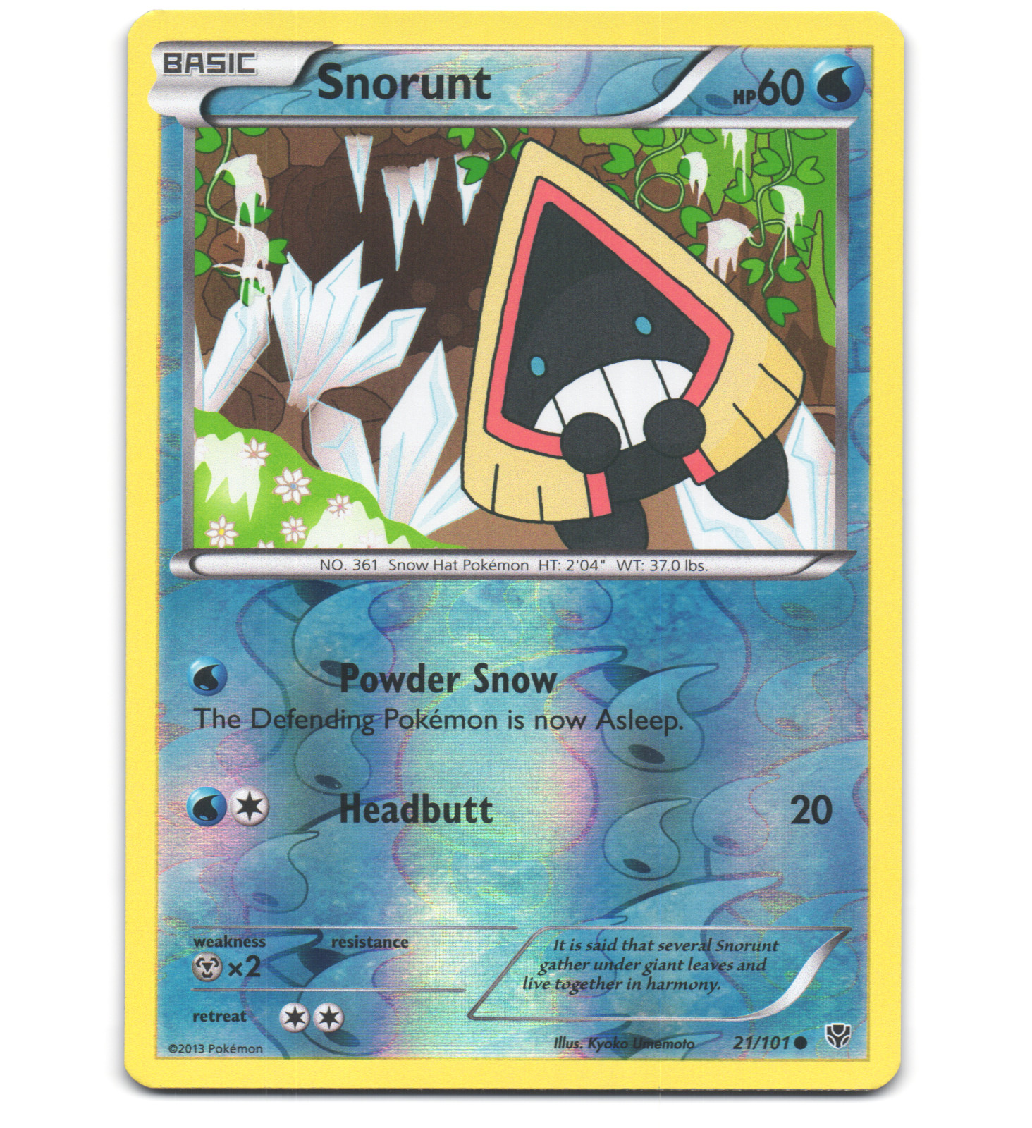 Pokemon 2013 Near Mint NM Snorunt 21/101 Plasma Blast REVERSE Card