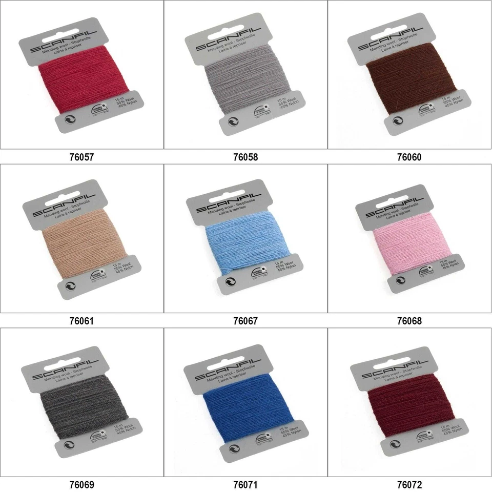 Scanfil Wool Thread Mending Darning Repair Yarn For Socks Etc BUY 1 2 Cards 262D - Image 4 of 4