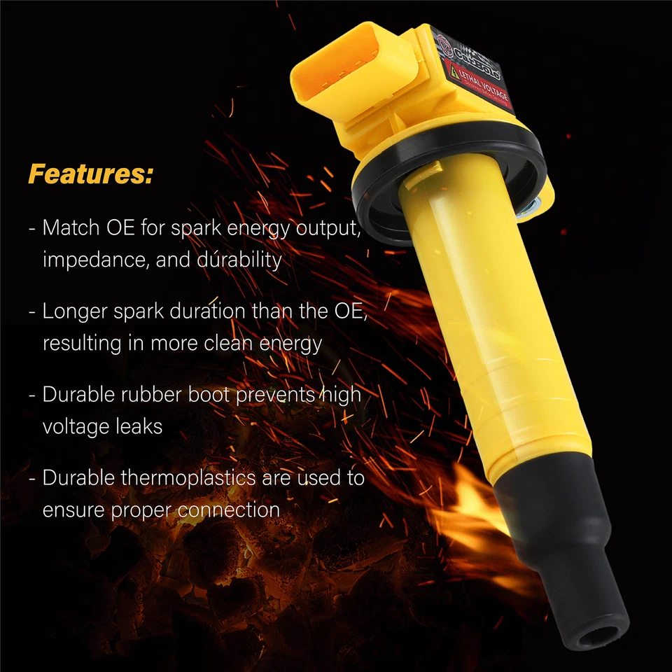 Bobina de encendido y bujía para Toyota Yaris 2006-2016 1,5 L L4 2004-2006 Scion xA Foto 4 de 4