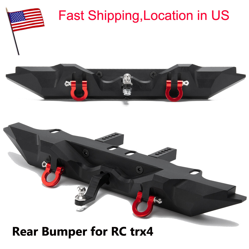 RC Model Metal Rear Bumper With Lights & Shackles – Compatible With Traxxas TRX-4, Axial SCX10, SCX10 II (1/10 Scale) - View #2