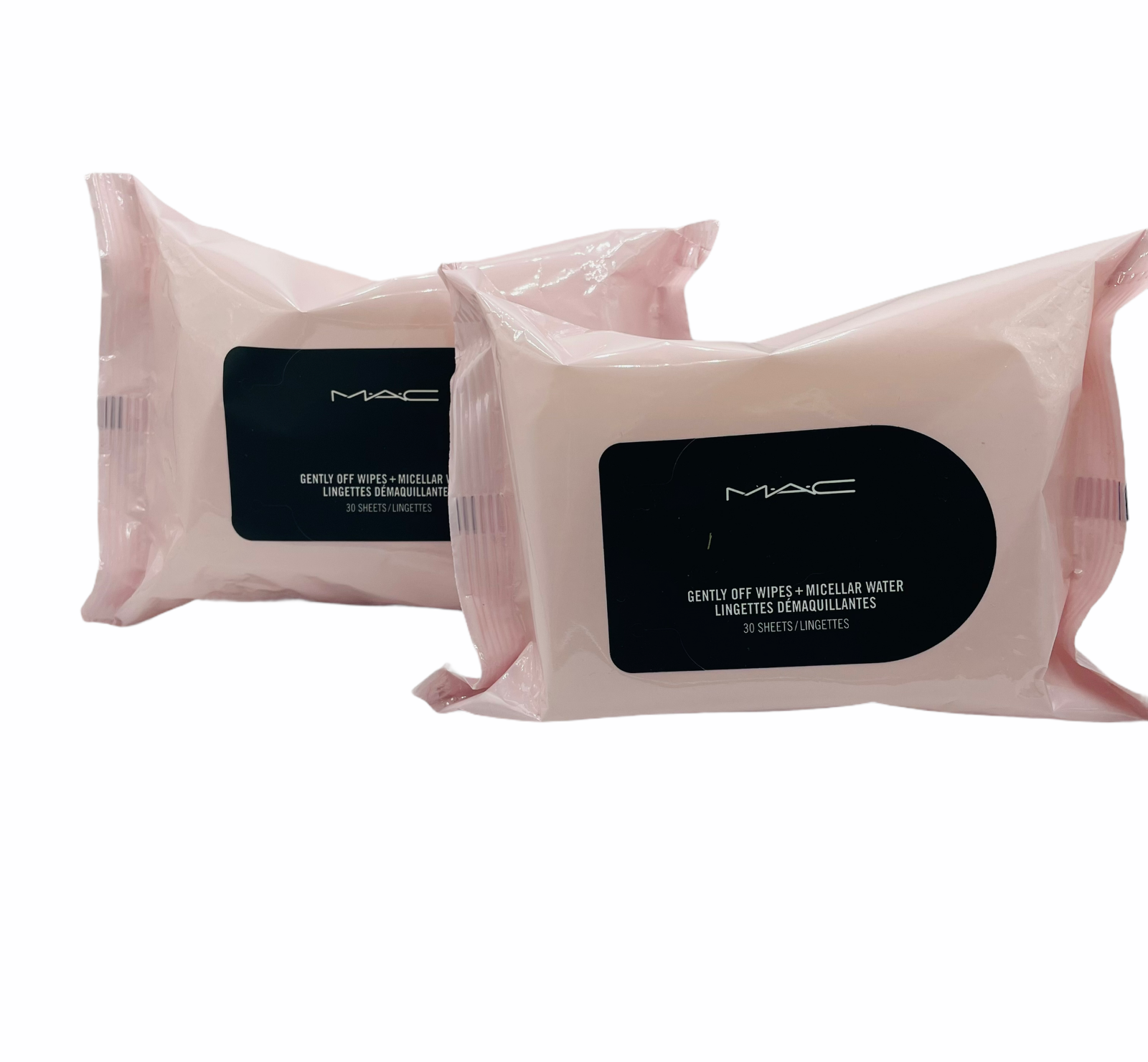 MAC COSMETICS GENTLY OFF WIPES W/ MICELLAR WATER (Full Size/2Packs of 30 wipes)-image