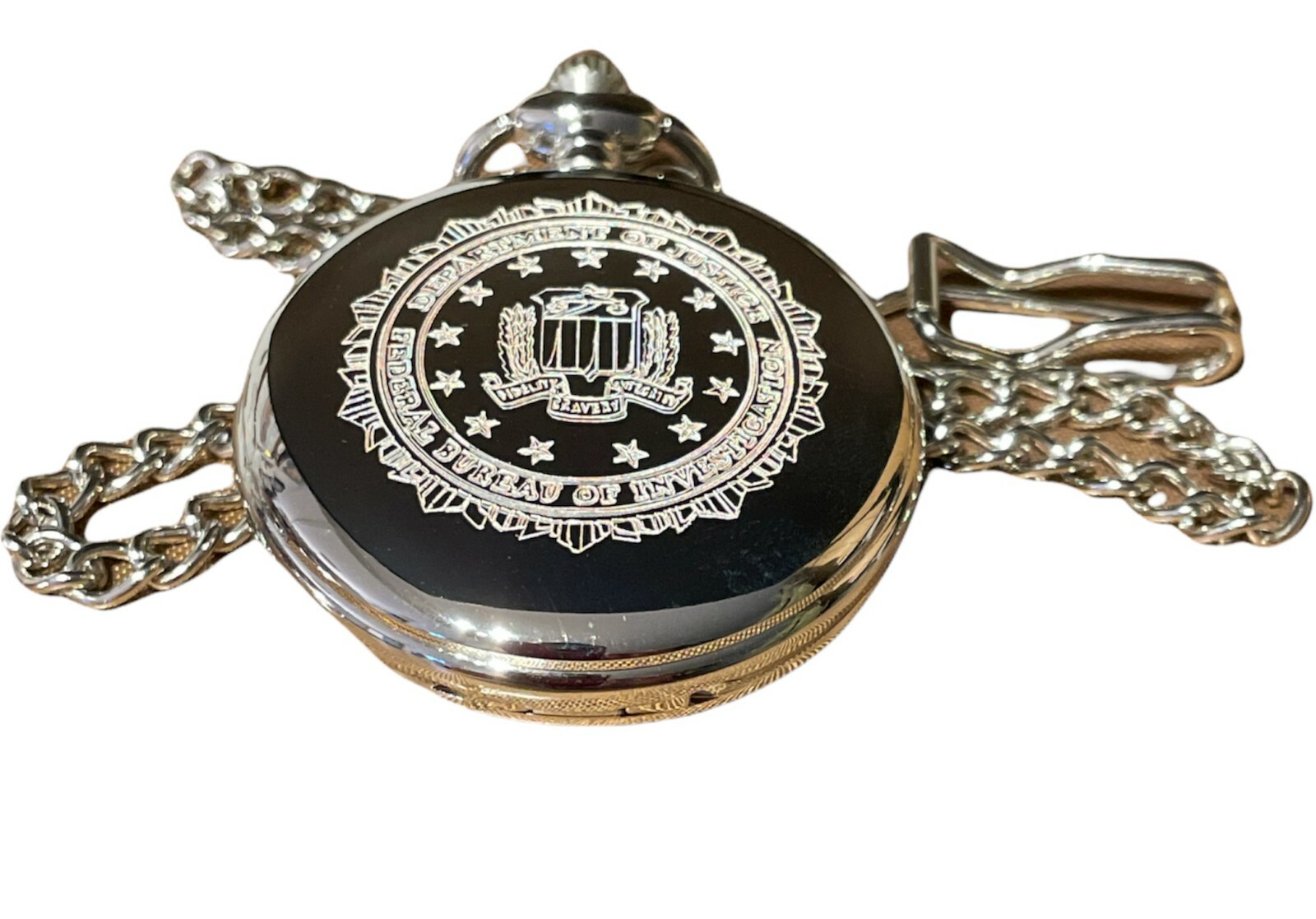 FBI Federal Bureau Of Investigation F.B.I Engraved Masons Of London Pocket Watch