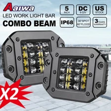2X 5" Flush Mount LED Work Light Rear Bumper Reverse Pods Offroad Truck Driving