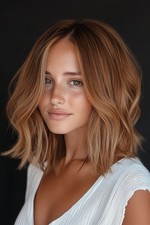 Ginger Light Brown Highlight Bob Wave 100 Human Hair 13x4 Lace Front Wigs