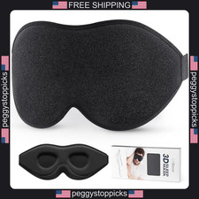 Sleep Mask for Side and Back Sleepers Light Blocking Contoured Black