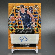 2024-24 Panini Mosaic Scripts Santi Aldama Auto #'d /25 Orange