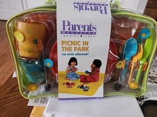 Vintage Gruner 24 Piece Kids Dinnerware Party Set Super Fun Colors 2005 Nos