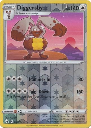 DIGGERSBY 215/264 FUSION STRIKE POKEMON (REVERSE HOLO, NM)