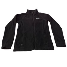 Columbia Youth Medium Black Fleece Jacket Kids Full Zip Mock Neck Boys Girls