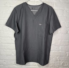 FIGS Scrubs Top Mens Medium Leon 3 Pocket Technical Collection Gray