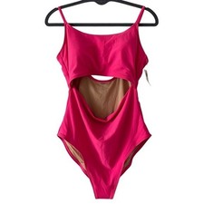 Old Navy Bright Pink Cutout One-Piece Swimsuit Large NWT