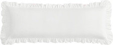 Ruffled Pillow Case, White Body Pillow Sham, Brushed Microfiber, 20"X54"