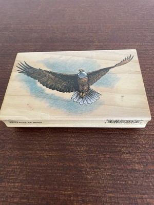 Stampa Rosa Gummistempel Michaelsen 1999 Soaring Eagle Wood Mount