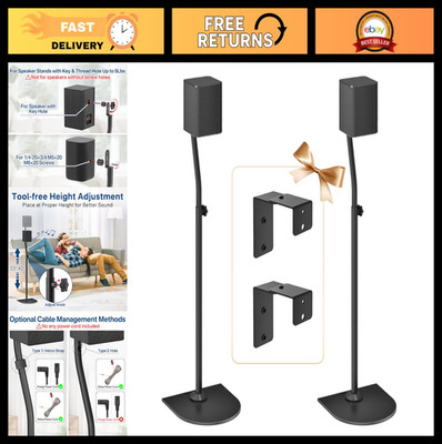 Height Adjustable Speaker Stands 33''-42'' for LG Surround Sound, Fits Keyhole & 1