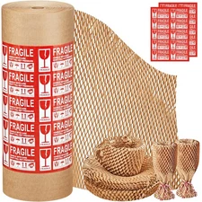 Honeycomb Packing Paper, 15"x 412' Bubble Packing Wrap for Packing/Shipping/M...