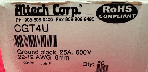 ALTECH TERMINAL BLOCK END PLATE CGT4U,YELLOW/GREEN - 1 PACKAGE QTY 50 END PLATES - Picture 3 of 7