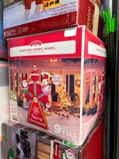 Gemmy 9' animated airblown christmas Lighted Ferris Wheel Inflatable Yard Decor