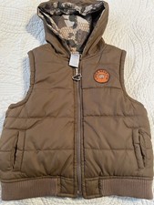 Gymboree Little Bear Cub Hooded Brown Puffer Vest 3T Boys Animal Print