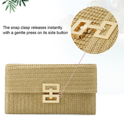 Straw Clutch Purses for Women Summer Beach Bag Woven Purse Wicker Rattan Enve...