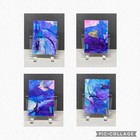 ACEO Original Abstract Blue Pink Painting #1/4. 2.5 inch x 3.5 inch — photo 3