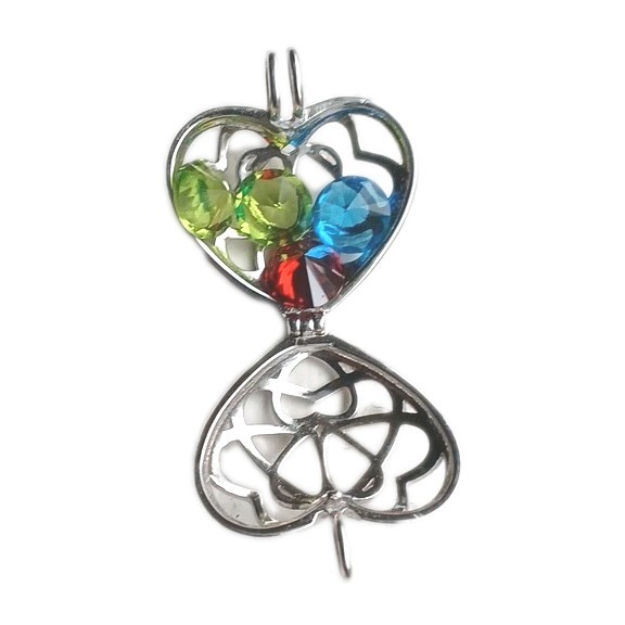 Personalized Interlocking Hearts with Birthstone … - image 3