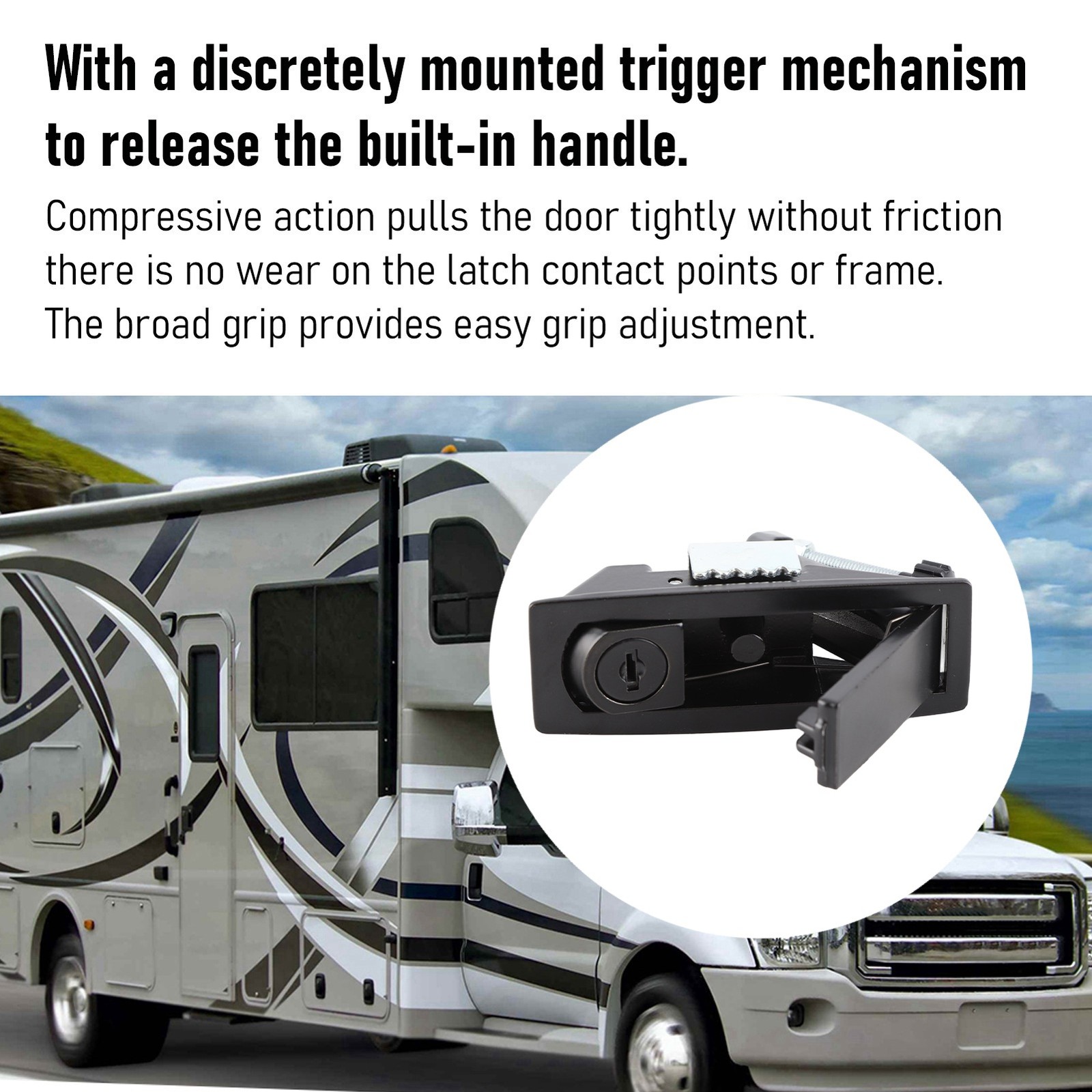 Adjustable Trigger Lock Compression Latch For RV Cabinet Zinc Alloy Material Use