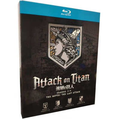 Attack On Titan Complete Series, Seasons 1-4 (Blu-Ray, 8-Disc, Box