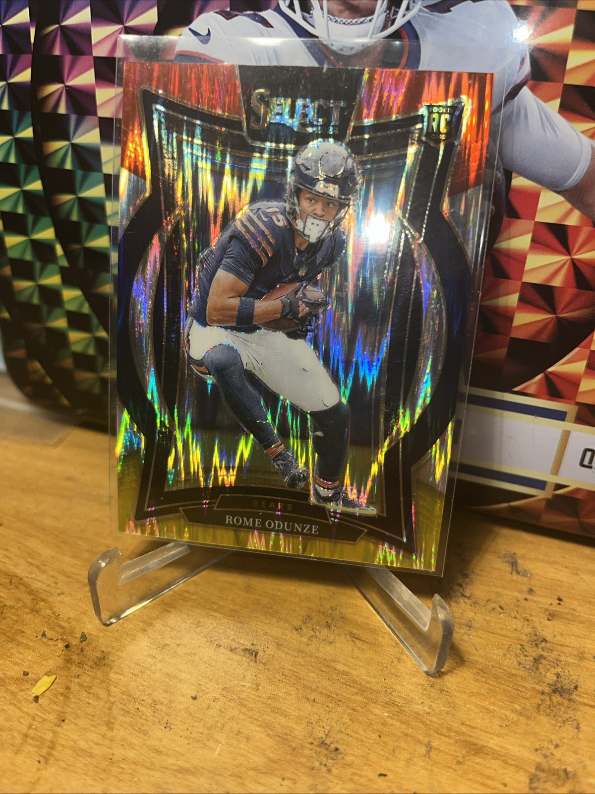 2024 Panini Select Rome Odunze Concourse Level Red Yellow Shock Prizm Bears RC