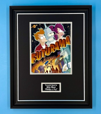 Billy West Signed Photo Framed & COA Futurama Series Poster Fry Autograph Auto