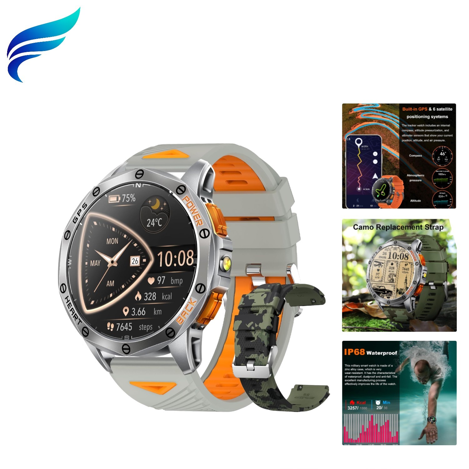 With Built-in Gps, 170+ Sports Modes & Led Flashlight