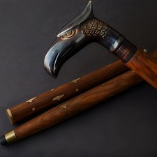 Luxury Eagle Head Wooden Walking Cane Handmade Derby Walking Stick Gift