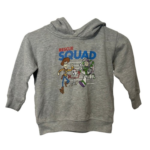 Disney Pixar Toy Sweatshirt Hoodie Toddler 4 Woody Buzz Forky Gray Pockets