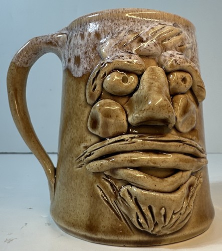 John Garrou - Taza jarra cara arte popular Old Fort NC cerámica montaña negra marrón - Imagen 5 de 9