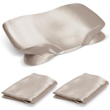 2 Pack Satin Pillowcase for Cervical Pillow, Contour Pillow Case Champange
